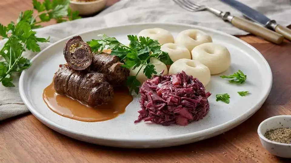 rolada śląska kluski modro kapusta