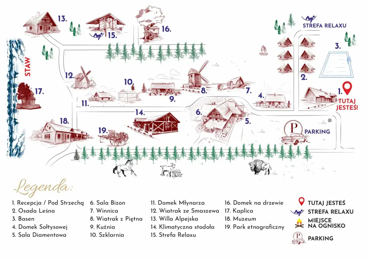 Skansen Bicz mapa atrakcji świątecznych