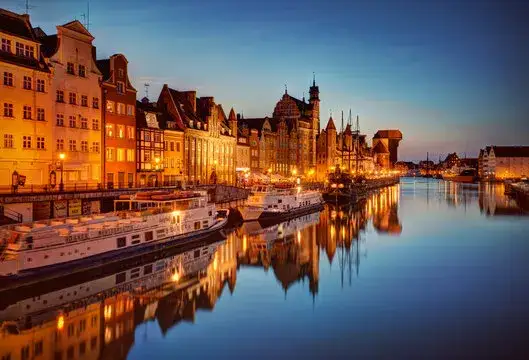 Gdańsk stare miasto nocą