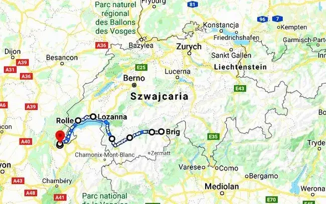 Szlak Rowerowy Rodanu Szwajcaria